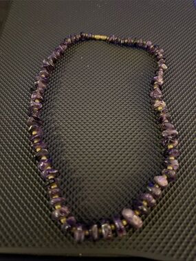 Purple Amethyst Chip Necklace - Women's Jewelry